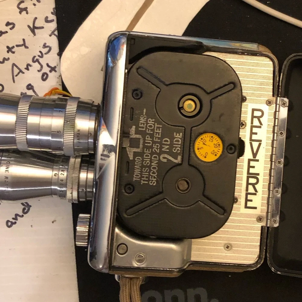 Revere 8mm Movie Camera with Leather Case and 3 UV lenses